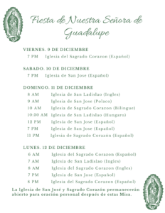 Fiesta de la Virgen de Guadalupe @ St. Joseph's Church